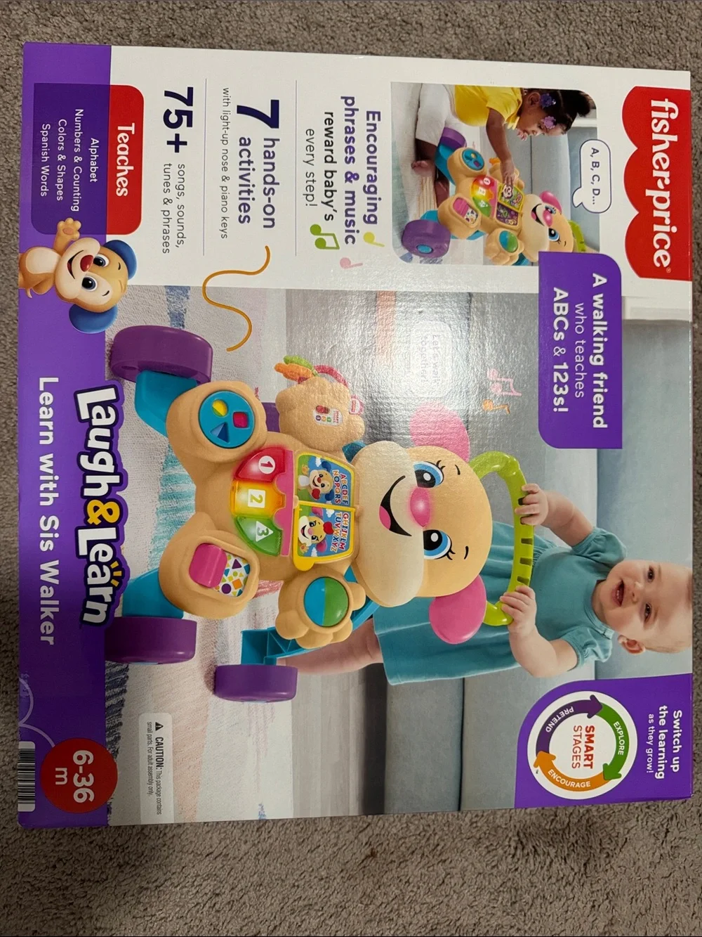Fisher-Price Laugh & Learn Sis Walker in yellow, purple, pink, green, blue